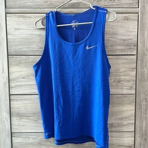 Blue Nike Dri Fit Mesh Running Tank Medium